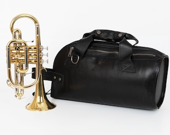 Cornet bag by MG Leather Work, cornet case, trumpet bag, trumpet case, trumpet carry bag, personalized gift for trumpet player, trumpet