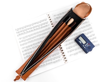 Leather Conductor Baton Case: Personalized Music Gift