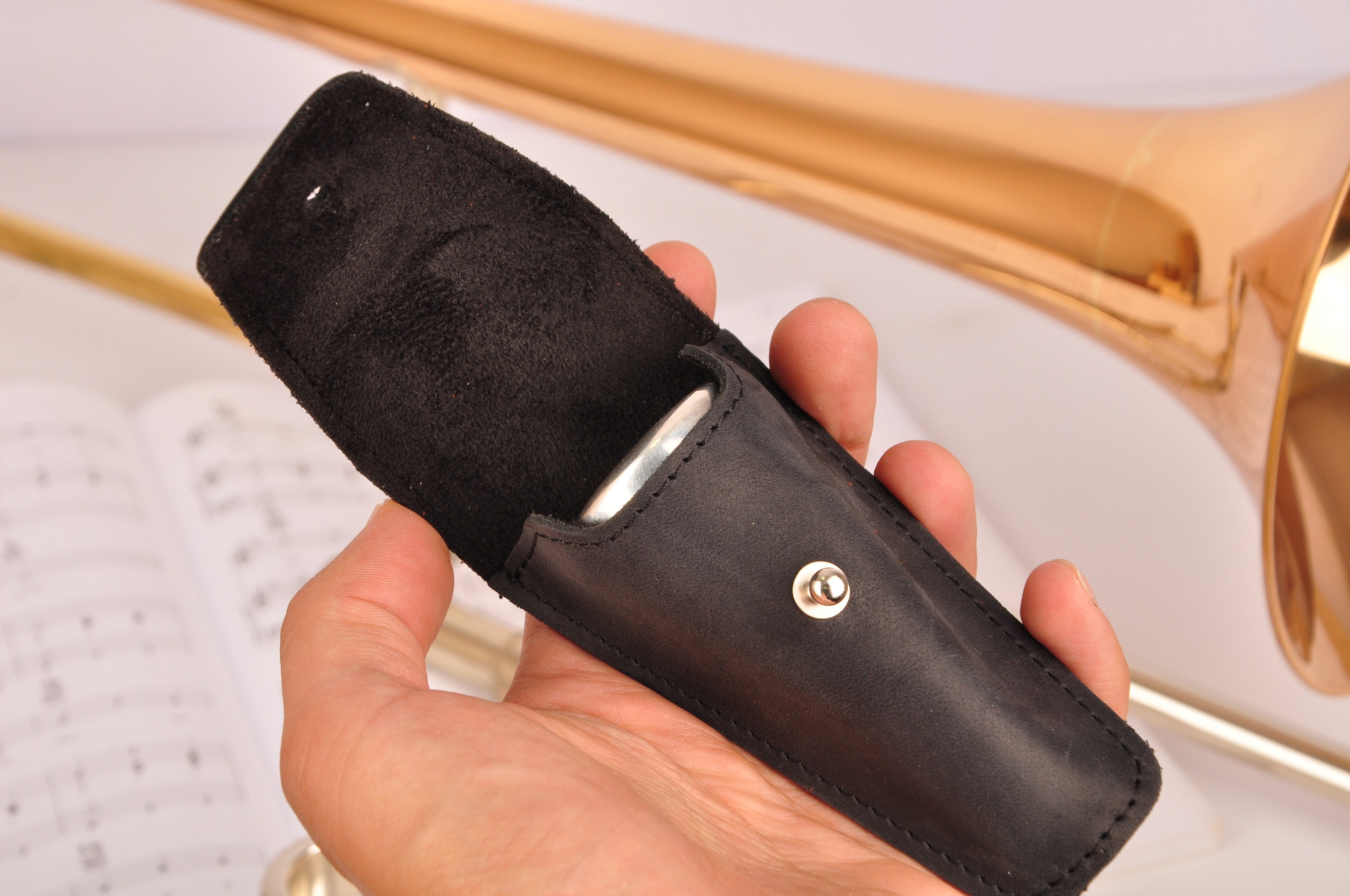 Personalized TROMBONE/EUPHONIUM leather mouthpiece holder with Etsy