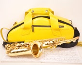 PERSONALIZED Soprano Saxophone Gig Bag Genuine Flotar Leather Lightweight Bag for Soprano Sax by MG Leather Work