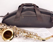 Alto Saxophone Bag, alto sax case, Genuine Leather Lightweight Bag for Alto Sax by MG Leather Work, personalized gift for saxophone player
