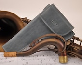 Tenor Saxophone neck holder, Personalized Saxophone Neck Pouch made of genuine leather Great gift for saxophone player, gift for sax lover