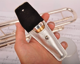 MG Leather Work Trumpet mouthpiece holder, Personalized gift for trumpet player, trumpet mouthpiece case, trumpet mouthpiece leather pouch