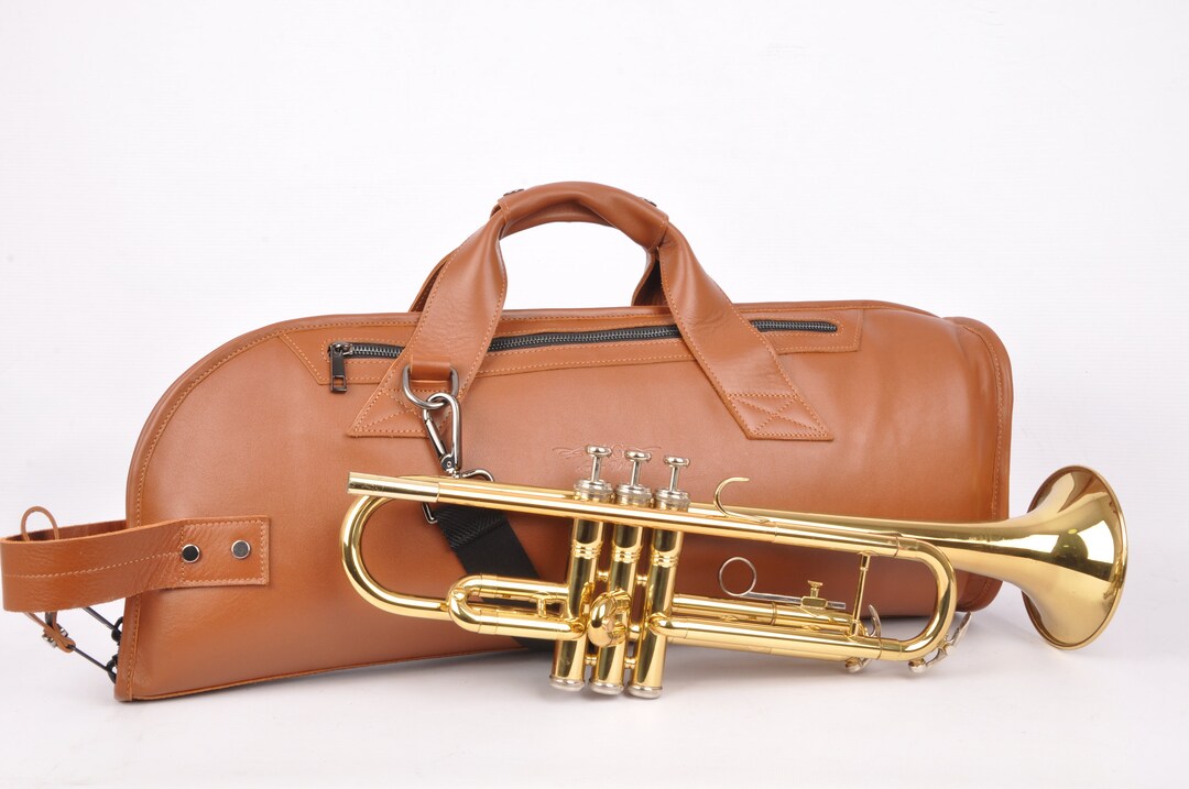 Leather　Etsy　Trumpet　Trumpet　Work　MG　trumpet　Bag　日本　by　case