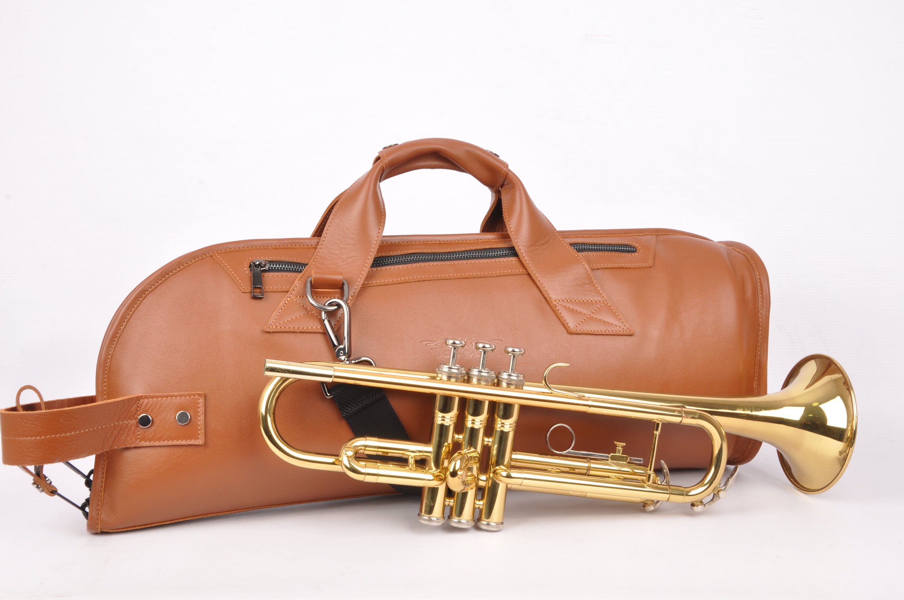Trumpet Personalized leather Gig Bag by MG Leather Work Etsy