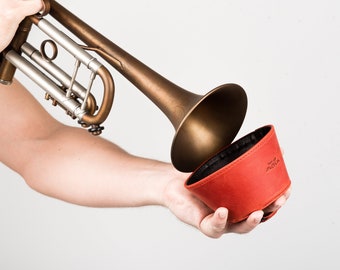 Personalized Leather Trumpet Plunger Mute: Lightweight Magnetic Accessory