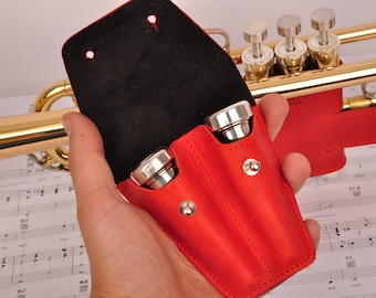 Trumpet mouthpiece holder with Initials, trumpet mouthpiece case, trumpet Double mouthpiece pouch, personalized trumpet mouthpiece protector