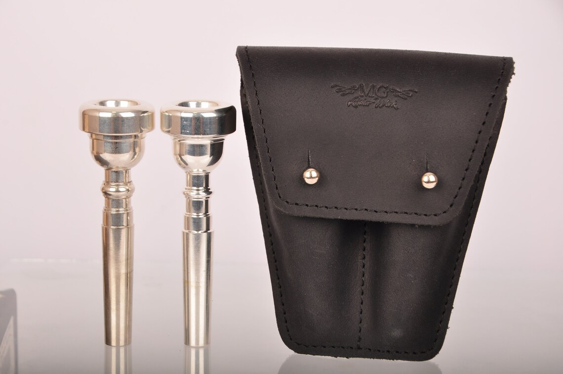 Trumpet Double Personalized leather mouthpiece holder for Etsy