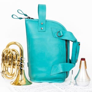 Pocket Trumpet bag, Trumpet Bag, Trumpet Case, trumpet carry bag, pocket trumpet genuine leather bag, personalized gift for trumpet player