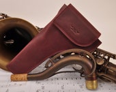 Tenor Saxophone Neck holder made of genuine leather Great personalized gift for saxophone player, gift for sax lover, sax tenor neck pouch