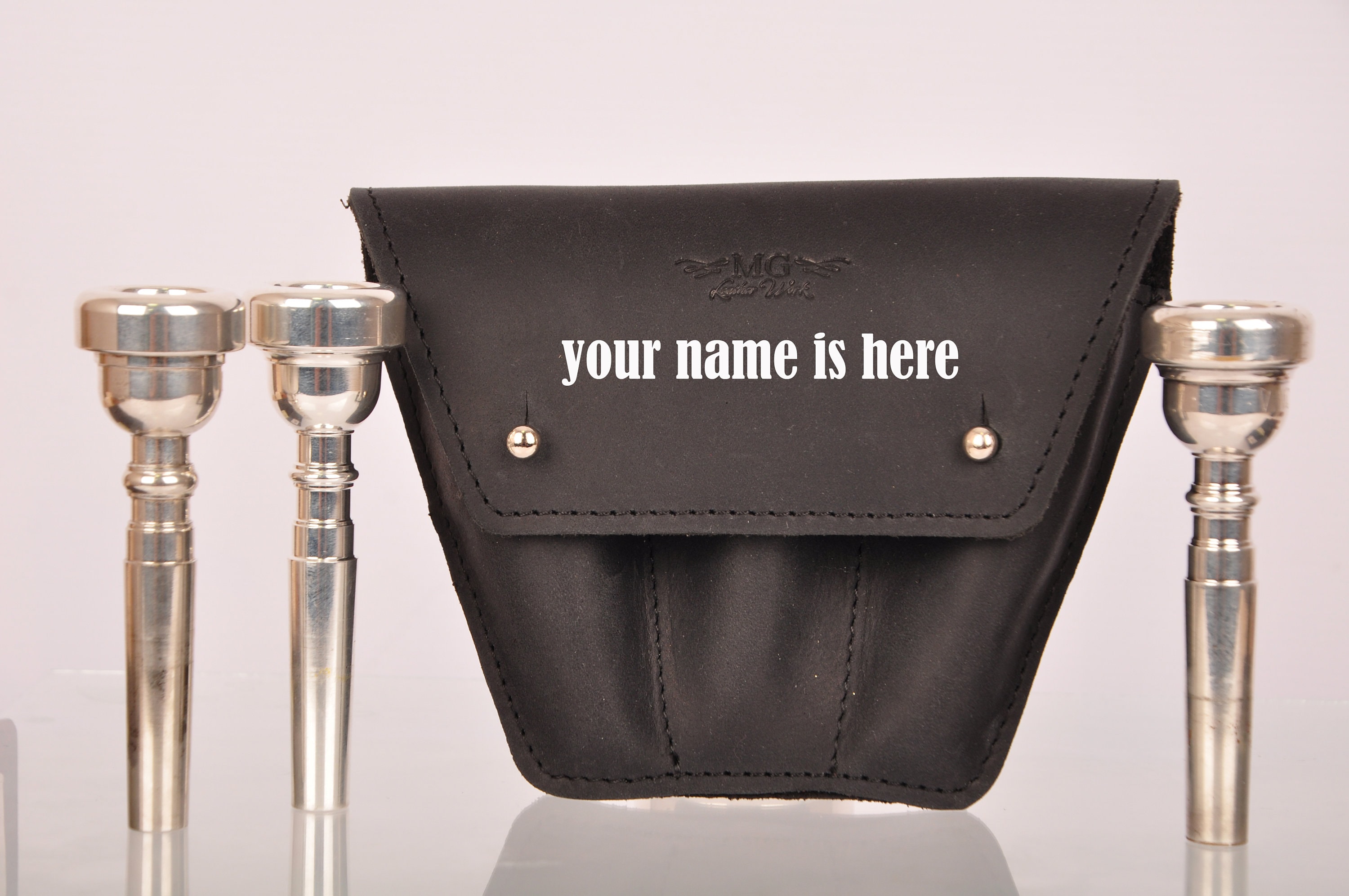 Trumpet Triple Personalized Leather Mouthpiece Holder for Etsy