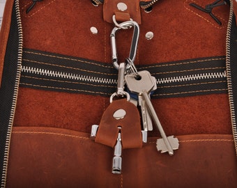 Handmade Leather Drum Key Holder: Personalized Drummer Gift