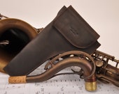 Saxophone neck holder, Personalized Tenor Saxophone Neck Pouch made of genuine leather Great gift for saxophone player, gift for sax lover