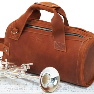 Piccolo Trumpet Bag, Piccolo Trumpet case, Trumpet accessories, Personalized gift for Trumpet player, Trumpet Leather bag, Trumpet Gig Bag