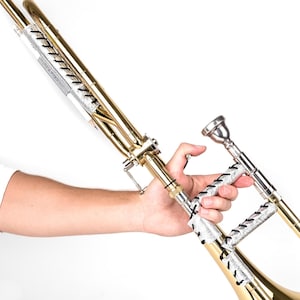 Lädertrombonslid- och halsskyddsset med pennhållare, äkta Capra-läder