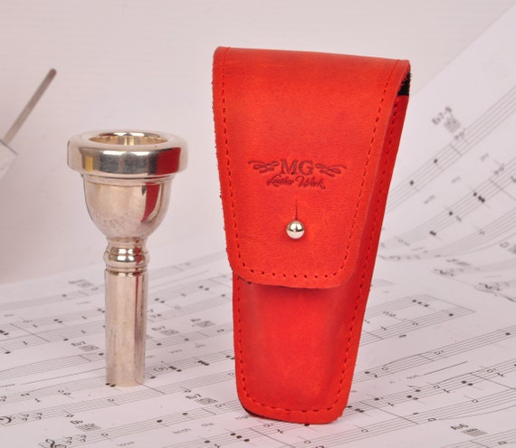 Trombone Euphonium Mouthpiece Holder, Mouthpiece Case, Mouthpiece Pouch,  Genuine Leather Mouthpiece Holder, Personalized Gift With Initials 