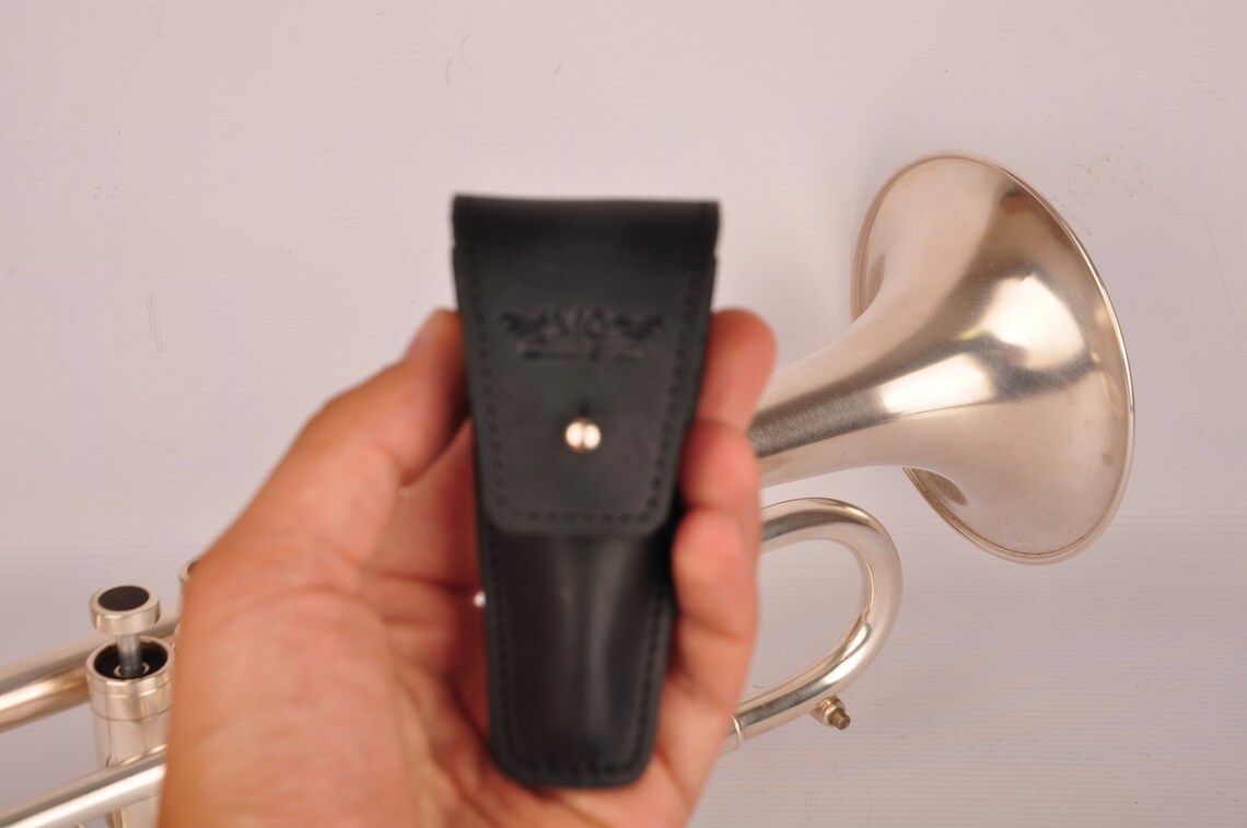 Trumpet valve guard & mouthpiece pouch Custom Leather Handmade Etsy