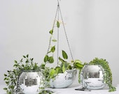 Large Mirror Ball Planter Hanging or Standing Various sizes Decor Mirror Ball