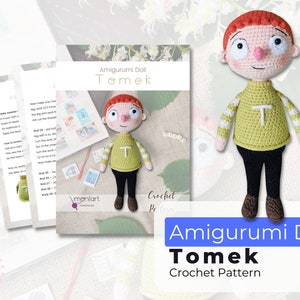 Crochet Boy Doll Pattern: Tomek Amigurumi boy (English PDF)