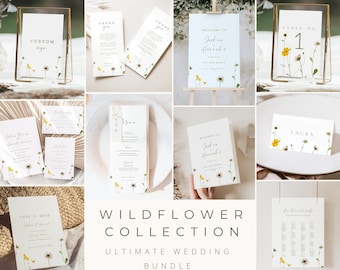 Floral Wedding signage bundle spring floral Reception Bundle Template wedding stationary bundle floral wedding signs bundle floral