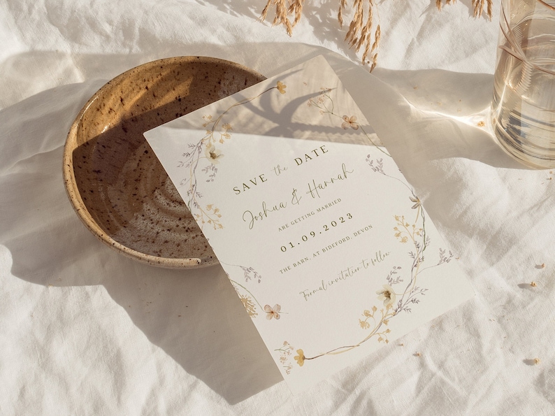 Floral blush save the date template