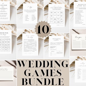 Wedding Table Games Bundle Printable Reception Activities bundle Wedding reception games for table package printable 10 games.