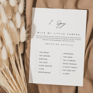 Classic minimalist style reception printable guest activity