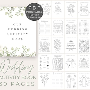 Libro di attività per matrimoni stampabile Libro di attività per matrimoni per bambini Pacchetto di attività per matrimoni per bambini Pacchetto di attività per matrimoni Libro da colorare per bambini