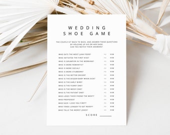 Wedding games for Reception Wedding shoe game Wedding reception game wedding games printable wedding guest games wedding table game wedding