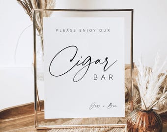 Wedding Cigar Bar Sign Minimalist Wedding Sign Modern Cigar Bar Wedding Sign Template Canva wedding reception sign wedding signage modern