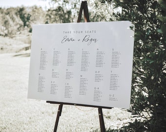 Wedding seating chart template printable Minimal seating plan template wedding seating sign modern wedding seating chart wedding seating pla