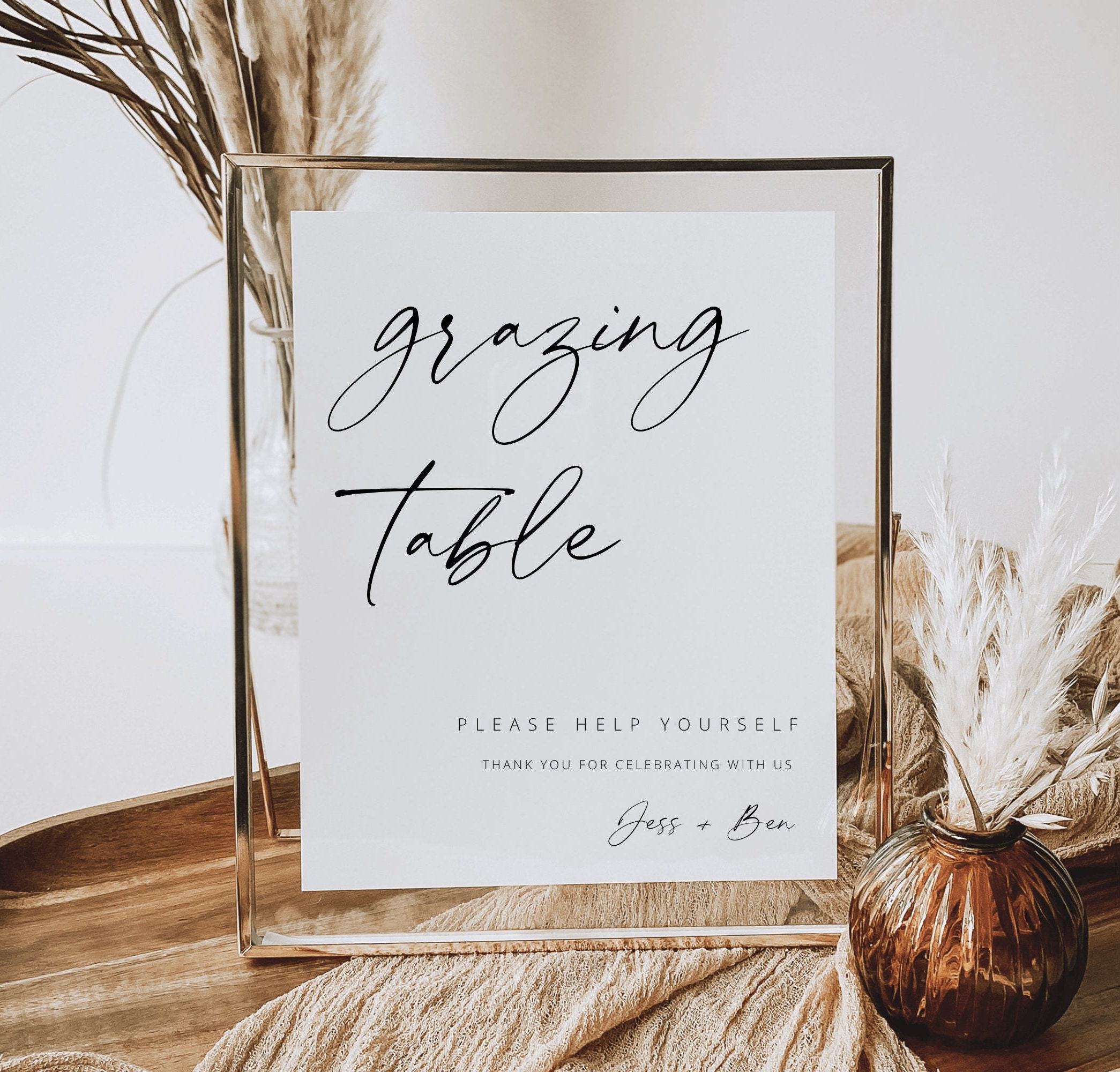 Wedding Grazing Table Sign wedding grazing station sign modern wedding Food Sign Grazing Table wedding Sign template wedding buffet sign