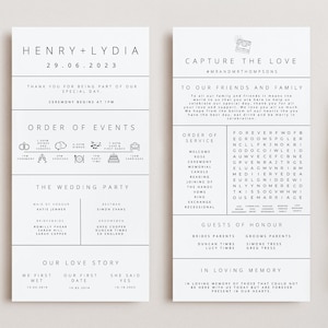 Infographic Wedding Program Template Wedding program timeline canva downloadable wedding icon program Unique Church Wedding Ceremony Program
