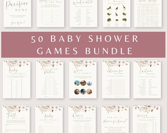Wildblumen Baby-Dusche-Spiele-Bundle Boho-Baby-Dusche-Spiele zum ausdrucken Wildblumen-Baby-Dusche Zeichen Blumen-Baby-Dusche-Spiele Download Bundle