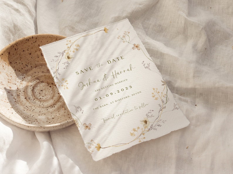 watercolour flower save the date