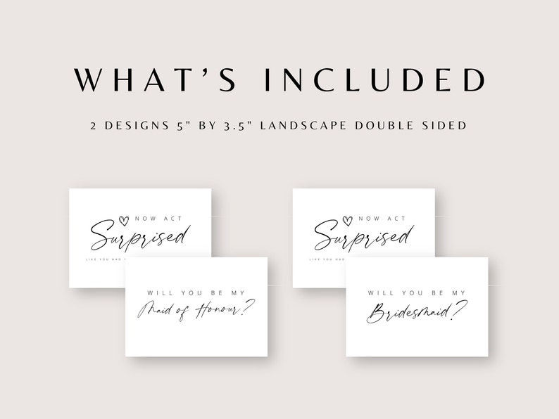 Bridesmaid proposal now act surprised bridesmaid proposal card template maid of honour card matron of honour card bridal party card template image 10