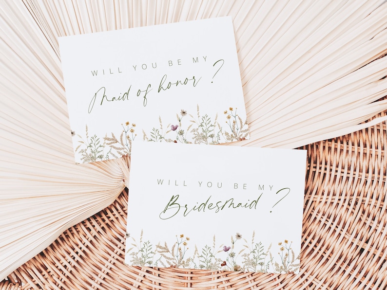 Bridesmaid proposal card floral