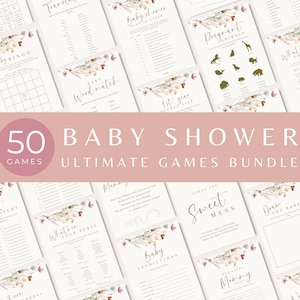 Wildflower Baby Shower Games Bundle Baby In Bloom Theme Games Wild Flower Games with flowers Printable Baby Shower Games Baby In Bloom
