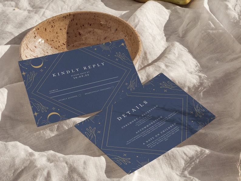 Navy blue wedding invitations kits