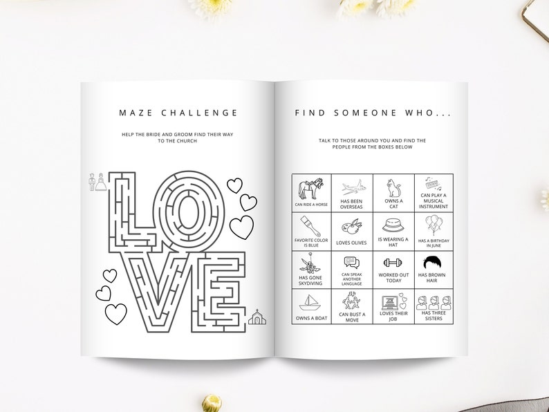 Wedding Colouring Book Kids wedding activity pack