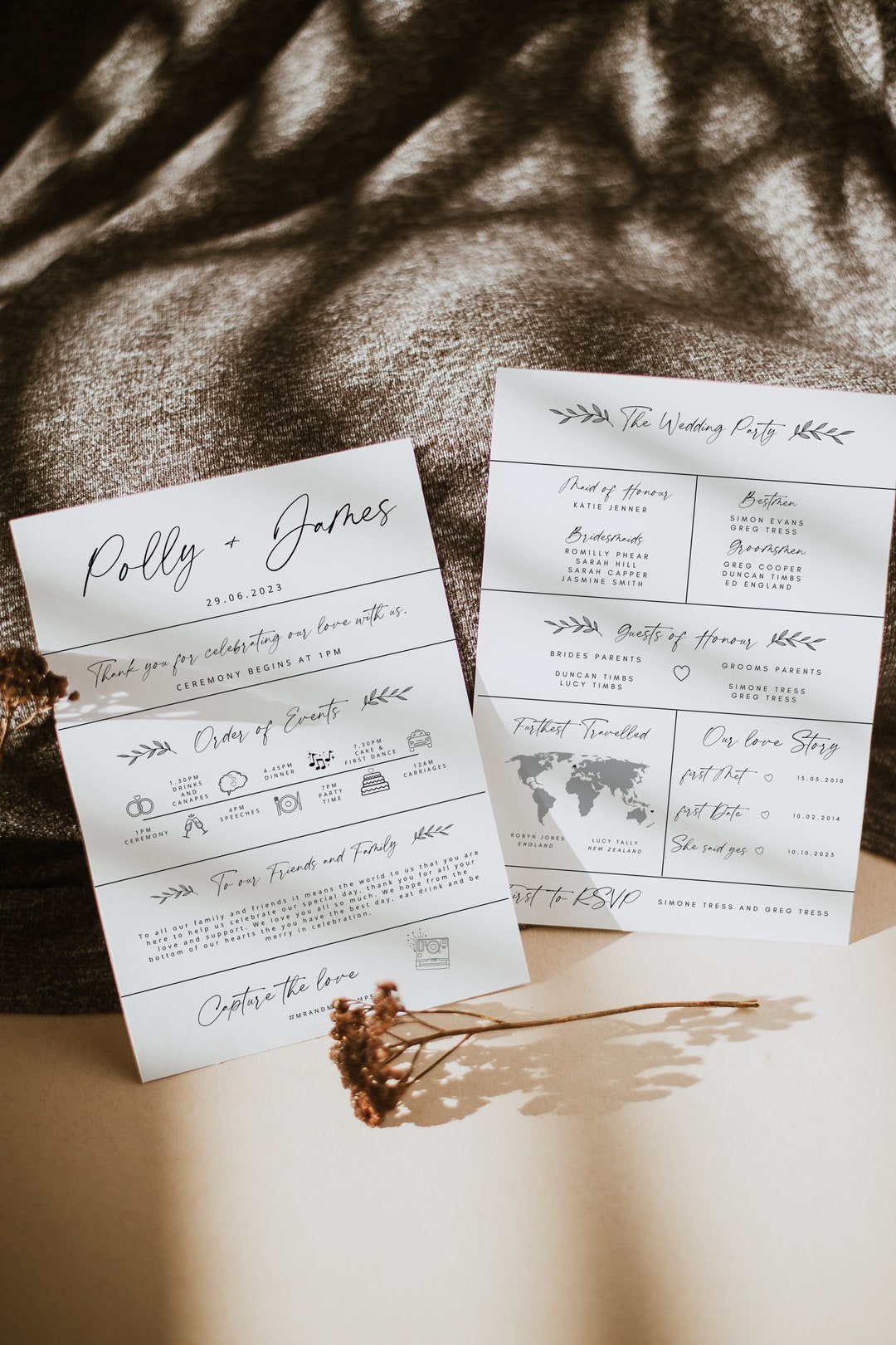 Infographic Wedding Program Fan Wedding Program Fan Template Download ...