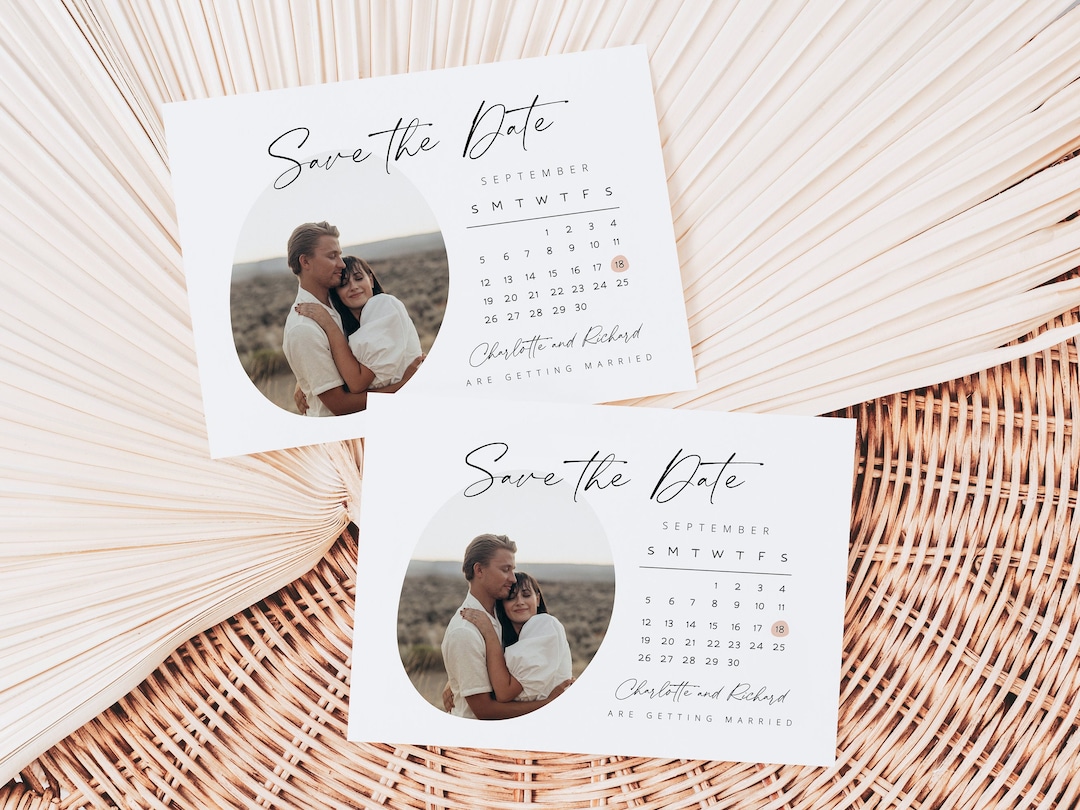 Printable Save the Date Calendar Template Minimalist Save the Date ...