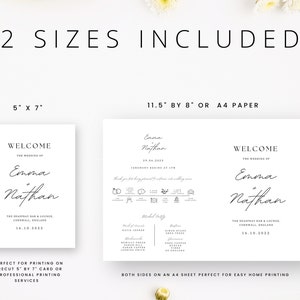 Modern wedding program fans wedding timeline program fan wedding ceremony program template fan wedding program fan template download image 6