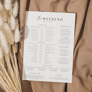 Bridal Party Timeline Template: Wedding Day Itinerary (Digital Download)