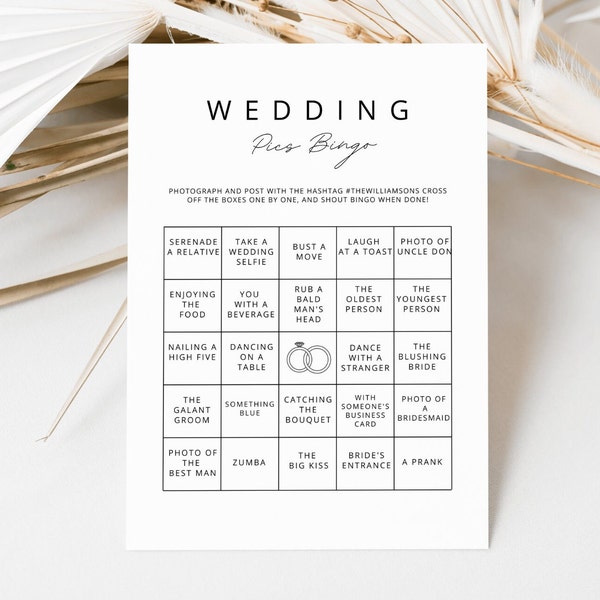 Wedding Bingo Printable Wedding Games for Guests - Etsy