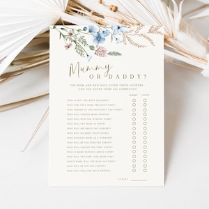 Mama of papa babyshowerspel grappig hij zei dat ze zei babyshowerspel afdrukbare babyshower raad eens wie zei spel mama of papa gamekaart