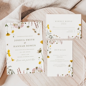 Wildflower Wedding Invite floral