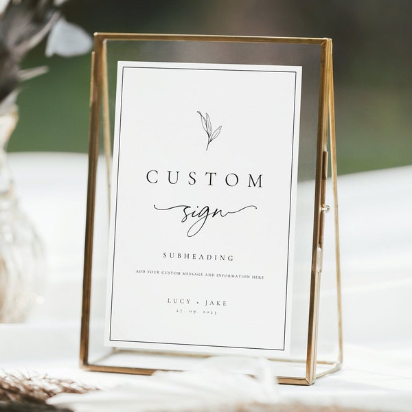 Custom Wedding Sign Template customisable On the Day Reception Stationery Printable Choose Your Own Wording Wedding Table Sign template