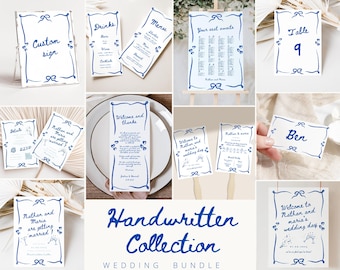 Whimsical wedding bundle wedding reception bundle Canva wavy wedding bundle hand drawn wedding signage bundle wedding stationary fun