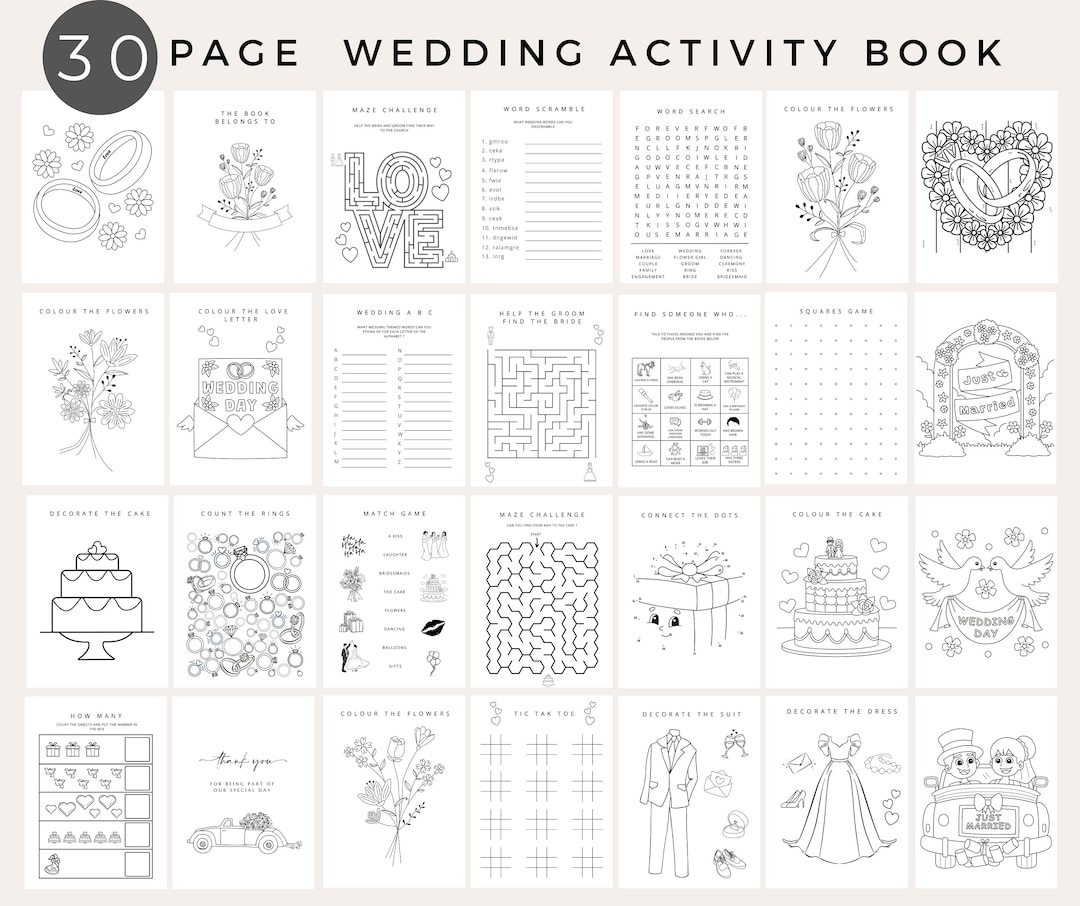 Magical Wedding Fun Pack: Kids Activity Book, Coloring Book &amp; More - Etsy